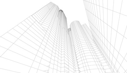 Fototapeta premium City scyscrapers vector 3d illustration