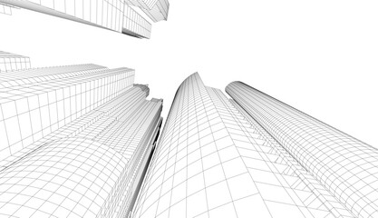 Fototapeta premium City architecture vector 3d illustration