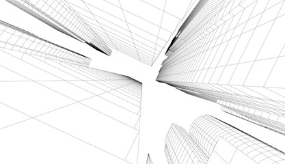 City architecture vector 3d illustration