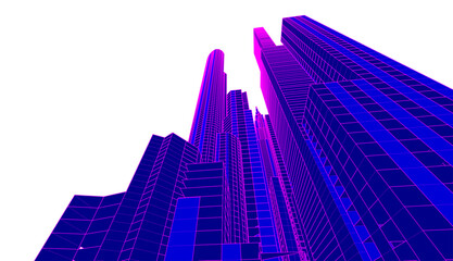 Fototapeta na wymiar City architecture vector 3d illustration