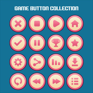Premium Vector  Set of buttons for games applications and website cute  mobile game development buttons