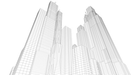 City architecture vector 3d illustration