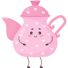 Cute cartoon character teapot