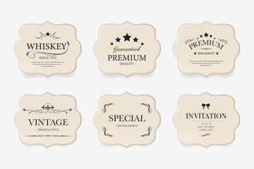 set of vintage labels old fashion. Vintage luxury banner illustration vector.
