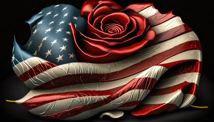 Obraz premium Veteran Day USA Memorial Erinnerung Ehemalige Soldaten Waffenstillstand Weltkrieg Background Cover Generative AI Digital Art Liebe Herz und Vertrauen