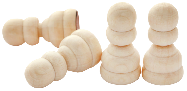 Wooden pawn for chess game