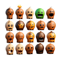 Obraz premium Halloween Emoji Pack | Vampier | Dracula | Monster | No background 