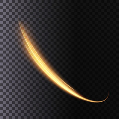 Vector illustration of dynamic light sources on a dark background. High speed in night abstraction. Abstract light swirl. For web design, game design. PNG vector	
