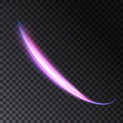 Vector illustration of dynamic light sources on a dark background. High speed in night abstraction. Abstract light swirl. For web design, game design. PNG vector	
