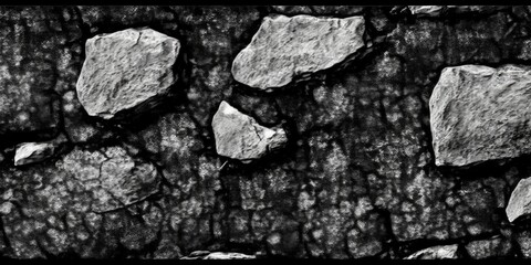 black and white rocks, geometric pattern  background earth wallpaper, abstract minimalist 3D render texture, generative ai, 