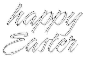 Happy Easter Text silber transparent