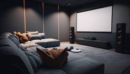 Modern cinema room with spacious space so you can enjoy every movie from home