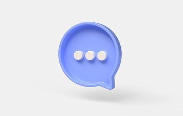 3d speech bubble or comment icon. illustration isolated on white background. 3d rendering