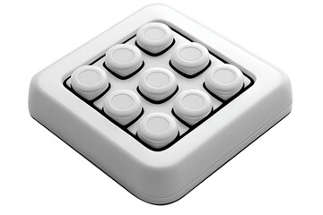 Computer abstract keyboard. Isolated on white background. 3d illustration. Transparent png. Generative ai.
