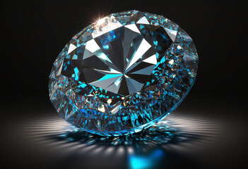 Fototapeta premium Ai-Generated Artificial Diamond: A Magnificent, Glittering Gem of Splendid Luxury