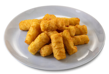 Fried potato croquettes in plate