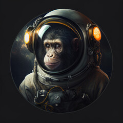 astronaut monkey, dark - generative ai 