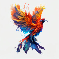 Obraz premium colorful pheonix, majestic looking- generative ai 