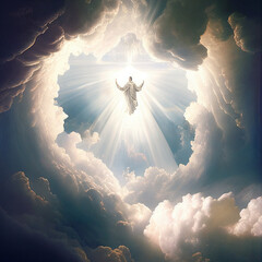 heaven, angels, cloud, light, jesus - generative ai 
