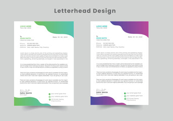 Abstract Corporate Business Style Letterhead Design Vector Template For Your Project. Simple And Clean Print Ready Design, Elegant Flat Design Vector Illustration.