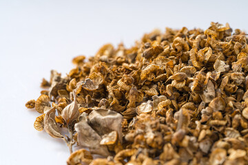 Basil seeds on a monochrome background