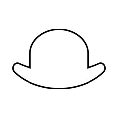 Bowler hat line icon. Gentleman's classic derby hat. Vector Illustration