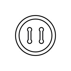 Clothing button icon. Sew-through button with four holes. Vector Illustration