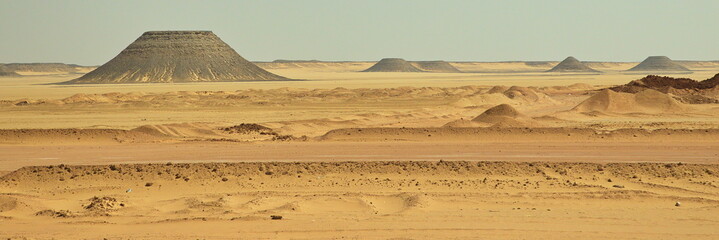 Landscape in the Sahara desert at Aswan, Egypt, Africa

