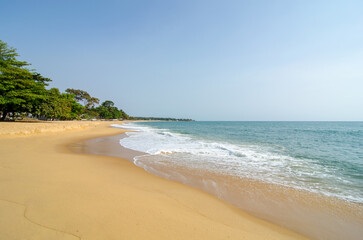 Fototapeta na wymiar Beautiful Lakka Beach near Freetown in Sierra Leone, West Africa