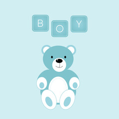 Baby shower banner with blue and text Boy on blue background. It s a boy.