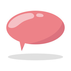 Speech bubble in red color. Chat bubble in vector.