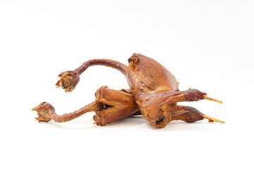 Fresh marinated quail in monochrome background