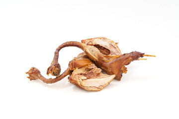 Fresh marinated quail in monochrome background