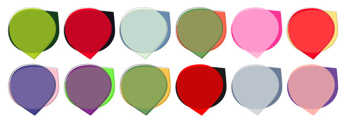 Bubble banner, set isolated vector element on white background
