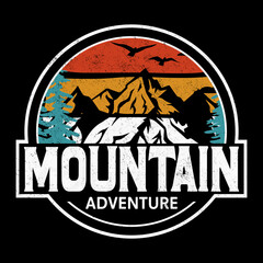 Adventures mountains Outdoors Vector illustration t-shirt design Graphic T-Shirt Design