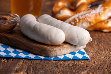 two bavarian white sausages