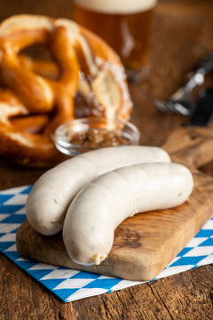 two bavarian white sausages