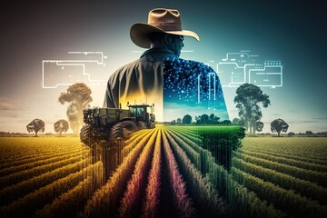 Agriculture business technology. AI - obrazy, fototapety, plakaty
