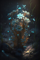 beautiful flowers in ethereal light