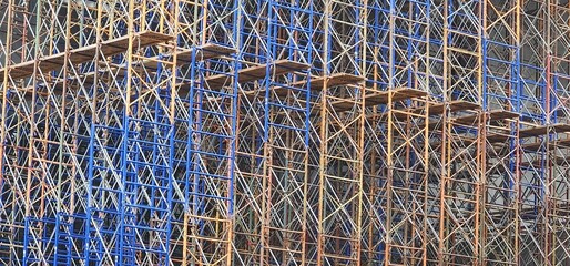 Scaffolding In Construction Site For High  Rise Building