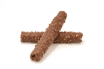 Chocolate cones on a monochrome background