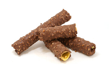 Chocolate cones on a monochrome background