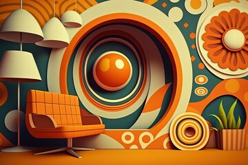 Obraz premium A 70's wallpaper. Flower power !