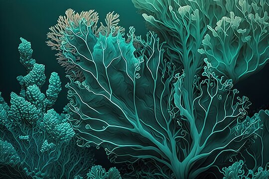 Aquatic plants or Seafoam