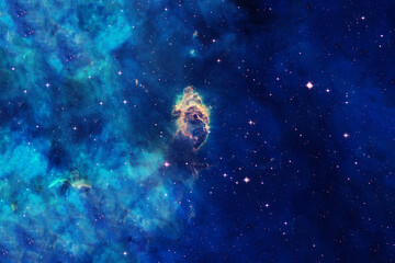 Beautiful blue space nebula. Elements of this image furnishing NASA.