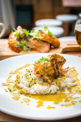 chicken stewed and served with rice, typical Spanish dish
