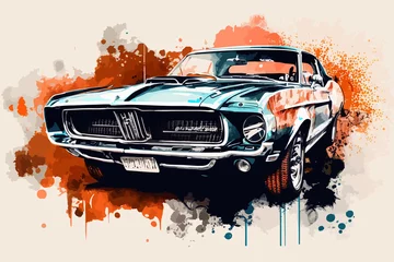Gordijnen Classic Car Illustration © davello