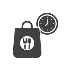 On Time Food Delivery Icon - Take Away Icon
