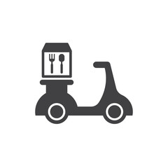 Fototapeta na wymiar Food Delivery Scooter Icon Sign Symbol