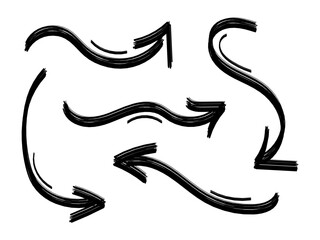 Hand drawn Arrow set. Arrows collection For Business. Doodle vector illustration